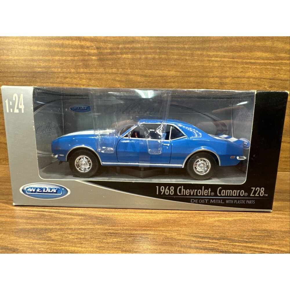 1968 Chevrolet Camaro Z/28 Made By Welly Le Mans Blue Diecast 1:24 Scale